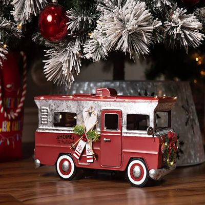 Sams Holiday RV Pre-Lit Vintage Metal Christmas RV Decor Lights change
