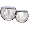 2 Pcs Coffee Table Set with MDF Tabletop Metal Frame Couch Table Set Basket Design Side Table Furniture Set for Living Room Bedroom 20.1" x 20.1" x 16.1" view 3