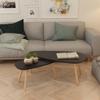 2 Pieces Solid Pinewood Coffee Table Set with Foot Pads and MDF Tabletop Sofa Table Set Nesting End Table Furniture Set for Living Room Bedroom 39.4" x 19.7" x 15.7" view 3