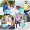 Amersun Lunch Bag for Kids[Patent Design], Insulated School Lunch Box with Adjustable Shulder Strap & 2 Pockets for Teen Girl Boy,Lunch Cooler with Padded Inner Keep Food Warm Cold Fresh,Sea Blue view 2