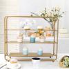 19" Tall Gold Metal Tiered Cupcake Stand, 3 Tier Square Cupcake Holder, Dessert Display Stand view 2
