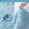 Ashler Runners Long Non Slip Bathroom Rug Sets 2 Piece, Blue Water Absorbing Ultra Soft Shower Rugs, Plush Machine Washable Bathroom Carpet, 17 x 24 & 24 x 36 inches view 4