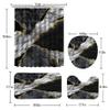 4 Pcs Marble Shower Curtain Sets, Gold Cracked Lines Crystal Geode Black Grey Bathroom Decor, Rug Toilet Lid Cover and Non-Slip U Shape Mat, Waterproof Polyester Shower Curtain with 12 Hooks, 72 x 72 view 2