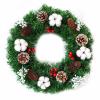 WSYKC Christmas Wreath, 15.7IN Artificial Christmas Wreath, Artificial Christmas Wreath for Front Door Ornament Wall, Holiday Christmas Party Decorations view 1