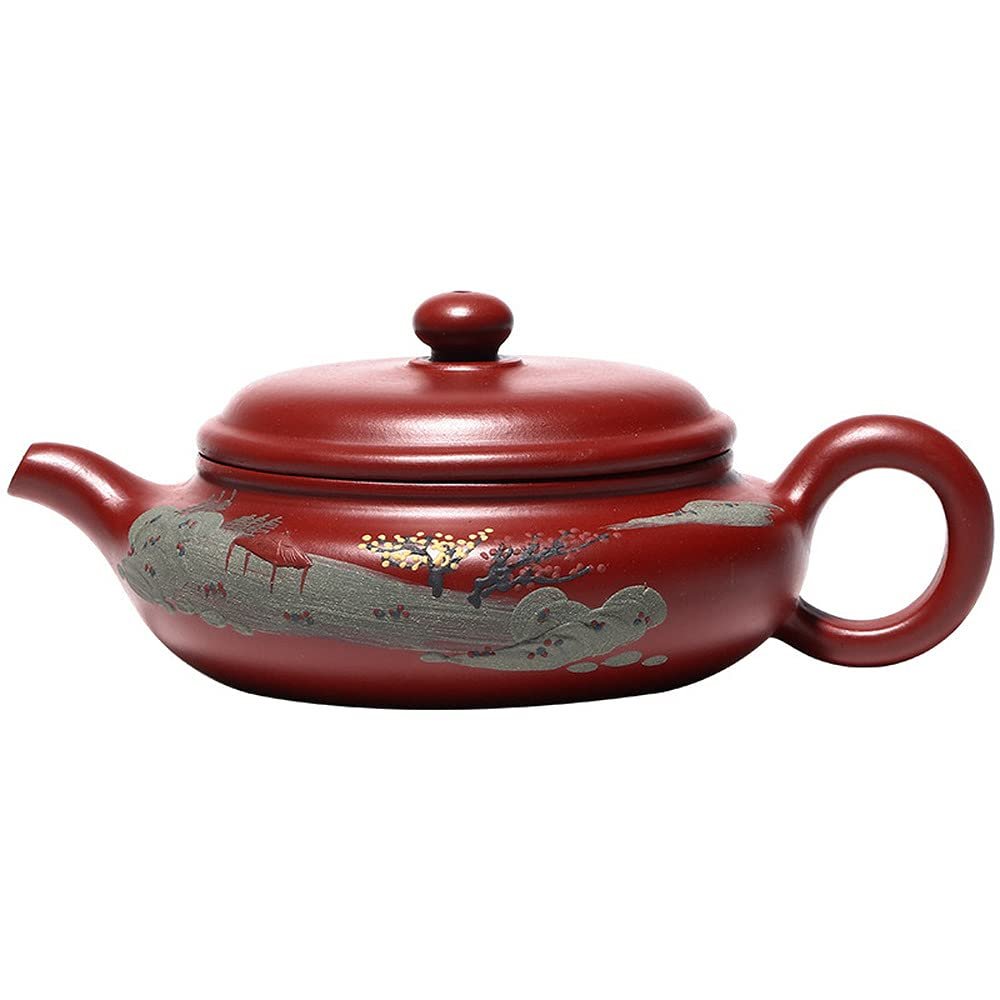 170ml Purple Clay Teapot Yixing Dahongpao Landscape Pattern Teapot Kung Fu Tea Set