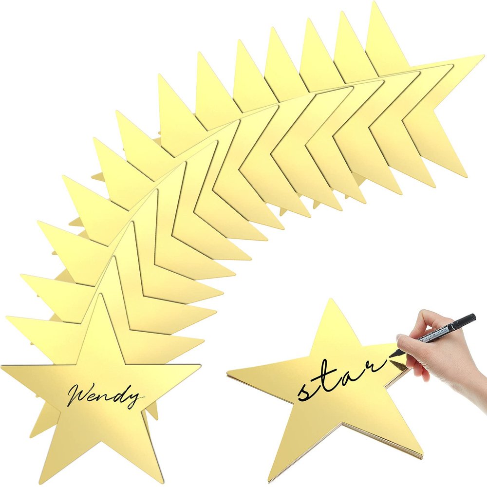 Outus 96 Pieces 11 Inch Large Gold Stars Cutouts Gold Stars Decoration Double Printed Paper Star for Movie Night Bulletin Board Decoration, Classroom Wall Party Decor Graduation Party Decorations