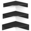 Alsonerbay Black Corner Shelf Wall Mount, Set of 3 Floating Shelves for Wall Storage and Display, Rustic Wood Shelves for Bedroom, Living Room, Bathroom, Entryway, Garage view 1