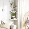 Alsonerbay White Corner Shelf Wall Mount, Set of 3 Floating Shelves for Storage and Display, Rustic Wood Shelves for Bedroom, Living Room, Bathroom, Entryway, Garage view 2