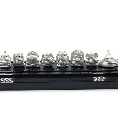 Balaji LLC 999 Pure Silver Astha Ganesha Murthi Idol/Statue (Figurine #33)