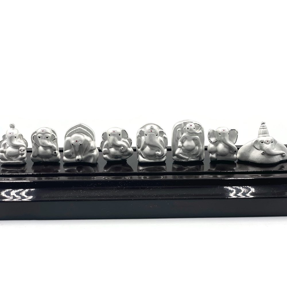 Balaji LLC 999 Pure Silver Astha Ganesha Murthi Idol/Statue (Figurine #33)