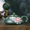 220ml Purple Clay Teapot Hand Painted Peony Pattern Handmade Kettle Kung Fu Tea Set view 3