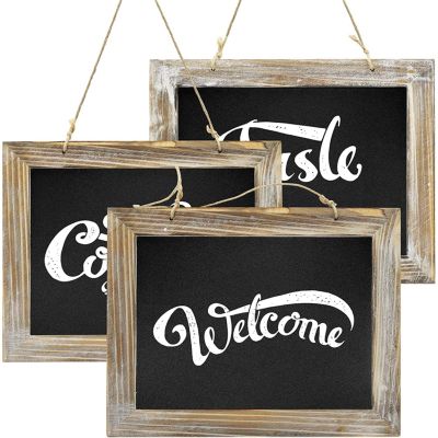 Wall Mounted Chalkboard 12 x 9.5in Vertical or Horizontal Hanging Wood Frame Message Board for Farmhouse Decor Wedding Restaurant Menu and Home,Paulownia x8,12" x 9.5"