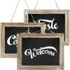 Wall Mounted Chalkboard 12 x 9.5in Vertical or Horizontal Hanging Wood Frame Message Board for Farmhouse Decor Wedding Restaurant Menu and Home,Paulownia x8,12" x 9.5" view 1