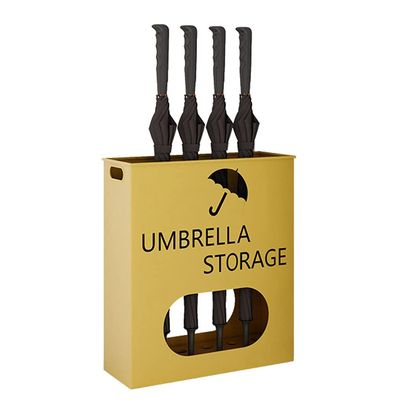 Umbrella Stand Racks Indoor Metal Umbrella Holder, Corridor Entrance Umbrella Organizer-12 Umbrellas Freestanding Rectangular Umbrella Basket (Color : Gold)