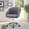 Velvet Office Desk Chair, Upholstered Tufted Desk Chair, 360 Swivel Height Adjustable Comfy Upholstered Leisure Arm Accent Chair, Cute Modern Vanity Chair for Home/Office/Bedroom/Living Room (Gray) view 3