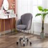 Velvet Office Desk Chair, Upholstered Tufted Desk Chair, 360 Swivel Height Adjustable Comfy Upholstered Leisure Arm Accent Chair, Cute Modern Vanity Chair for Home/Office/Bedroom/Living Room (Gray) view 4