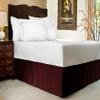 1 Piece Tailored Pleated Striped Bedskirt 100% Egyptian Cotton, 800 Thread Count, Striped Pattern with Split Corners Easy Fit, 24 Inch Drop King Size, Wine Striped view 2