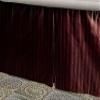 1 Piece Tailored Pleated Striped Bedskirt 100% Egyptian Cotton, 800 Thread Count, Striped Pattern with Split Corners Easy Fit, 24 Inch Drop King Size, Wine Striped view 3