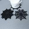 6Pcs Halloween Spider Web Coasters Washable Halloween Place Mats Decorative Spider Web Coasters Placemats Table Decorations Black view 4