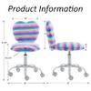 DM Furniture Small Desk Chair Swivel Kids Office Chair Fuzzy Student Computer Task Chair Faux Fur Vanity Chair Cute Heart Chair for Girls Boys Bedroom, Rainbow view 2