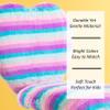 DM Furniture Small Desk Chair Swivel Kids Office Chair Fuzzy Student Computer Task Chair Faux Fur Vanity Chair Cute Heart Chair for Girls Boys Bedroom, Rainbow view 3