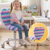 DM Furniture Small Desk Chair Swivel Kids Office Chair Fuzzy Student Computer Task Chair Faux Fur Vanity Chair Cute Heart Chair for Girls Boys Bedroom, Rainbow view 4