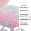 DM Furniture Small Kids Chair, Cute Heart Girls Desk Chair, Rolling Study Chairs Furry Pink Computer Chairs, Faux Fur Swivel Vanity Chairs for Children Bedroom/Study, Colorful view 3