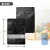 Stand-up Pouch Smell-Proof Edible Bag Packaging for Food-Storage - TOCKONIMN 100 Pack Resealable Containers for Candy Products Heat Sealable Ziplock Bags with Clear Window (7.0"x10.0", black) view 2