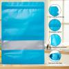 Stand-up Pouch Smell-Proof Edible Bag Packaging for Food-Storage - TOCKONIMN 100 Pack Resealable Containers for Candy Products Heat Sealable Ziplock Bags with Clear Window (7.0"x10.0", blue) view 3