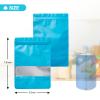 Stand-up Pouch Smell-Proof Edible Bag Packaging for Food-Storage - TOCKONIMN 100 Pack Resealable Containers for Candy Products Heat Sealable Ziplock Bags with Clear Window (5.5"x7.8", blue) view 2