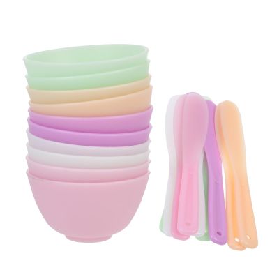Healifty Face Mask Skin Care Facial Brush 10pcs Makeup Mixing Bowl with 10pcs Stick Set Diy Mixing Tool Kit with Silicone Face Cream Lotion Bowls Skin Care
