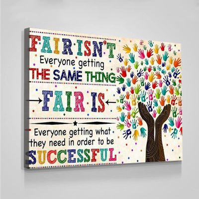 Canvas Framed Colorful Hands Everyone Getting The Same Thing Print Wall Hanging Poster Canvas wall art For living room bedroom office home decoration artwork 8"x12"Framed
