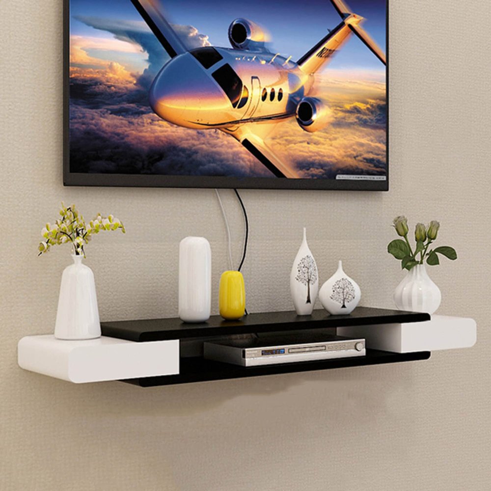 Floating Shelf Wall-Mounted TV Cabinet, Media Entertainment Hanging Cabinet Console, TV Background Wall Decoration Shelf, Open Shelf Storage Rack/A / 110cm