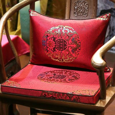 ZYBCQL New Chinese Chair Cushion Seat Pad,Non Slip 4 cm Sponge Seat Cushions Washable Floor Mat with Removable Cover for Room Decor-B 50x40x4cm(20x16x1.6inch)