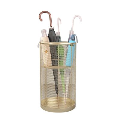 WXYZ Umbrella Stand Rack Floor-Standing Metal Umbrella Stand, Long and Short Umbrella Storage Bucket, Umbrella Storage Rack for Household Entrance Corridor (Color : Gold, Size : 30x50cm)