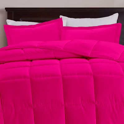 All Star Linen Hot Pink Box Stitched Down Alternative Blanket Palatial King 120x98