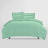 Aqua Blue Box Stitched Down Alternative Blanket Oversized King (116'' x 98'') 600 GSM 800 Thread Count Premium All-Season Cotton 3PC view 2