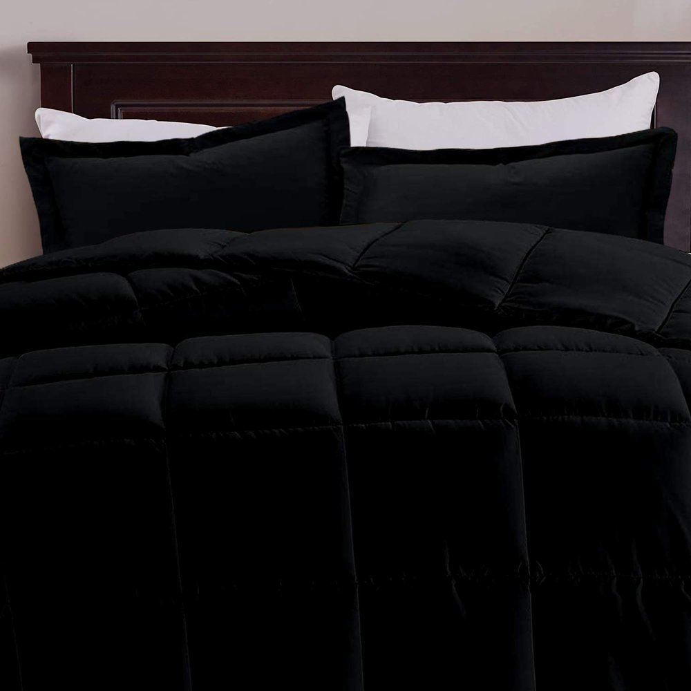 Black Box Stitched Down Alternative Blanket Queen (88'' x 92'') 600 GSM 800 Thread Count Premium All-Season Cotton 5PC