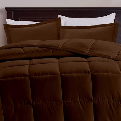 All Star Linen Brown Chocolate Box Stitched Down Alternative Blanket Palatial King 120x98