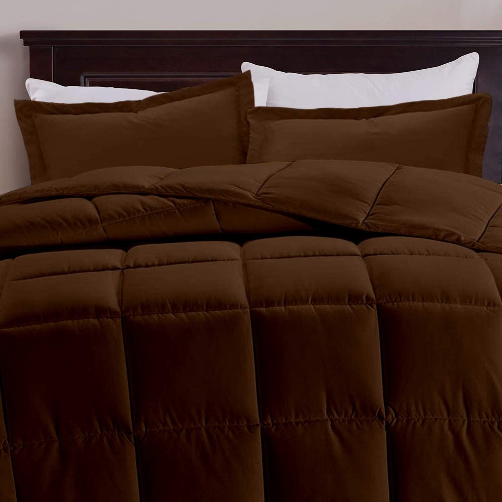All Star Linen Brown Chocolate Box Stitched Down Alternative Blanket Palatial King 120x98