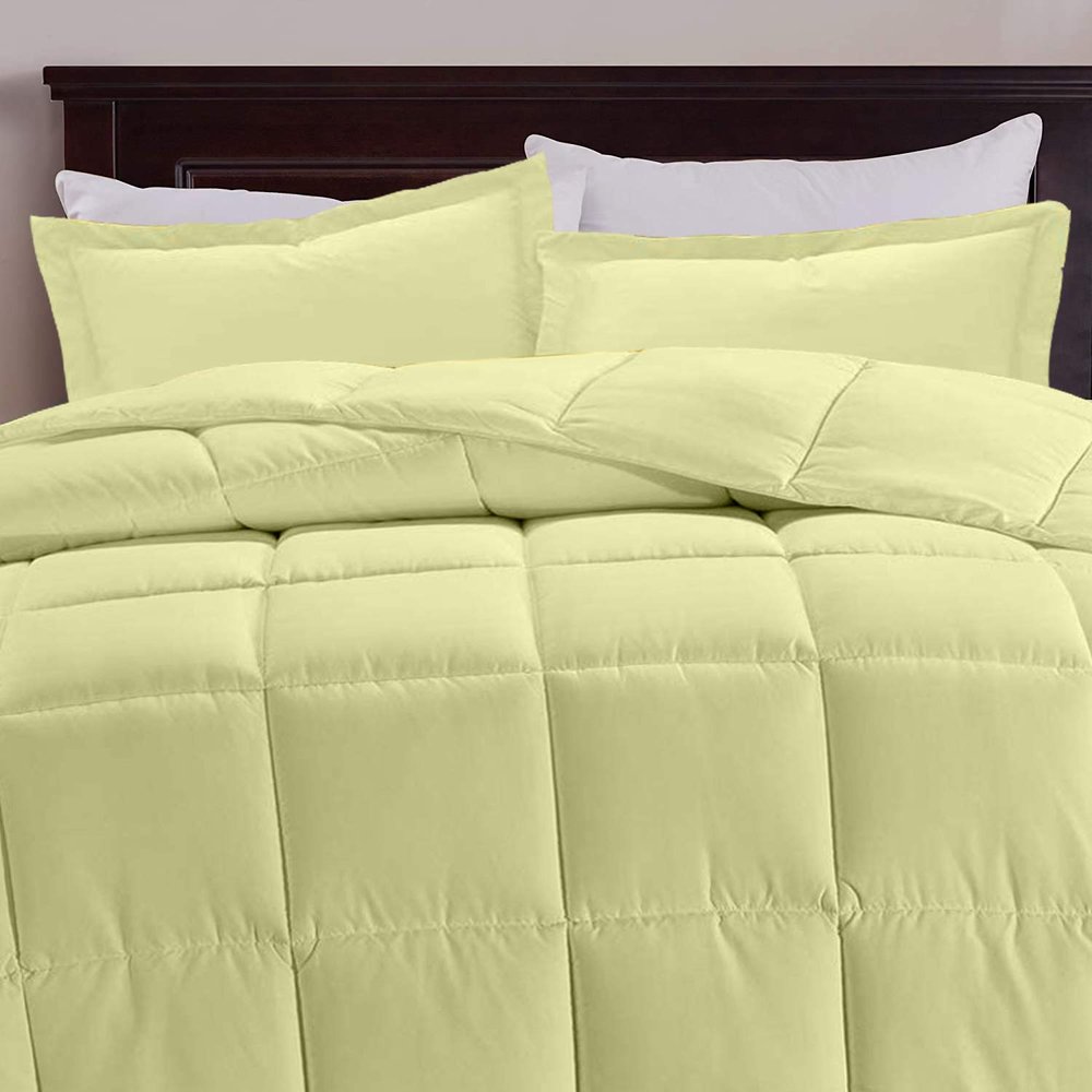All Star Linen Ivory Box Stitched Down Alternative Blanket Palatial King 120x98
