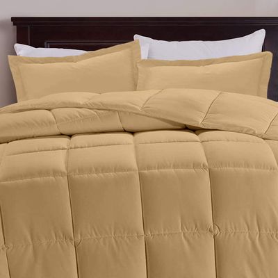 All Star Linen Taupe Box Stitched Down Alternative Blanket Eastern King 116'' x 108''