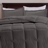 All Star Linen Dark Grey Box Stitched Down Alternative Blanket Palatial King 120x98 view 1