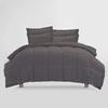 All Star Linen Dark Grey Box Stitched Down Alternative Blanket Palatial King 120x98 view 2