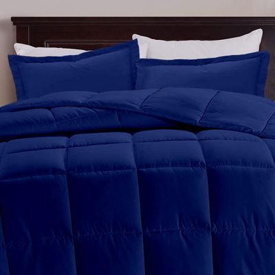 All Star Linen Royal Blue Box Stitched Down Alternative Blanket Eastern King 116'' x 108''