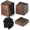 FASONLA Bed Risers, Furniture Risers (Set of 8) Lifts Height 1", 2", 3" or 4", Solid Natural Wood Risers, Non-Slip Recessed Hole to Heavy Bed/Furniture (Walnut Color) view 1