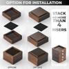 FASONLA Bed Risers, Furniture Risers (Set of 8) Lifts Height 1", 2", 3" or 4", Solid Natural Wood Risers, Non-Slip Recessed Hole to Heavy Bed/Furniture (Walnut Color) view 3