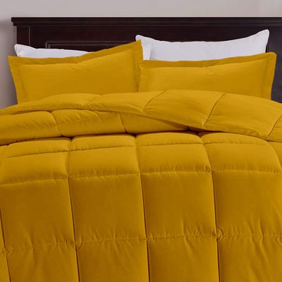 All Star Linen Gold Box Stitched Down Alternative Blanket Palatial King 120x98