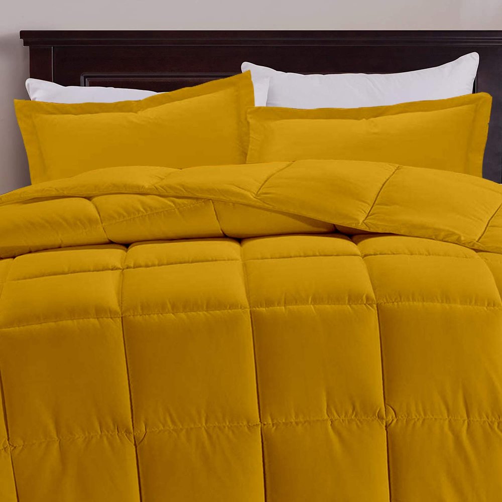 All Star Linen Gold Box Stitched Down Alternative Blanket Palatial King 120x98