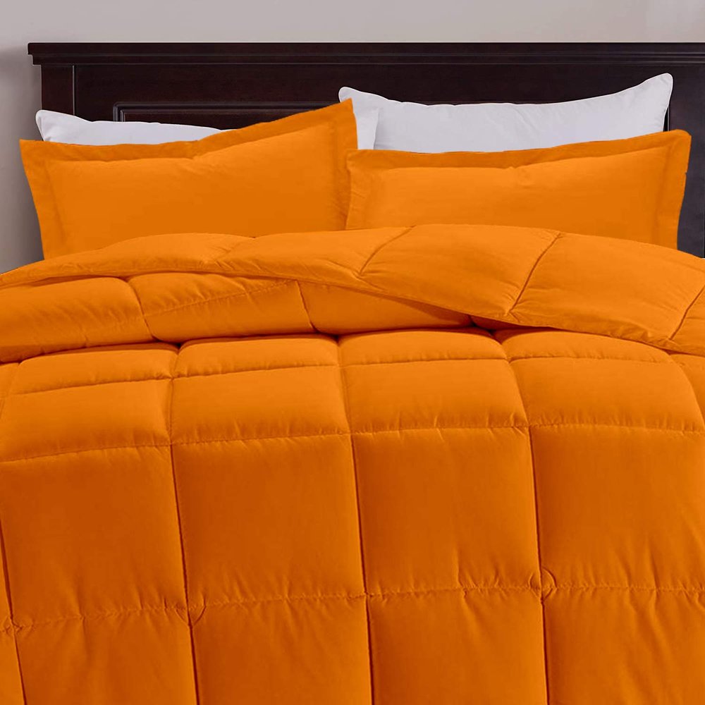 Orange Box Stitched Down Alternative Blanket Cal-King (110'' x 98'') 600 GSM 800 Thread Count Premium All-Season Cotton 5PC